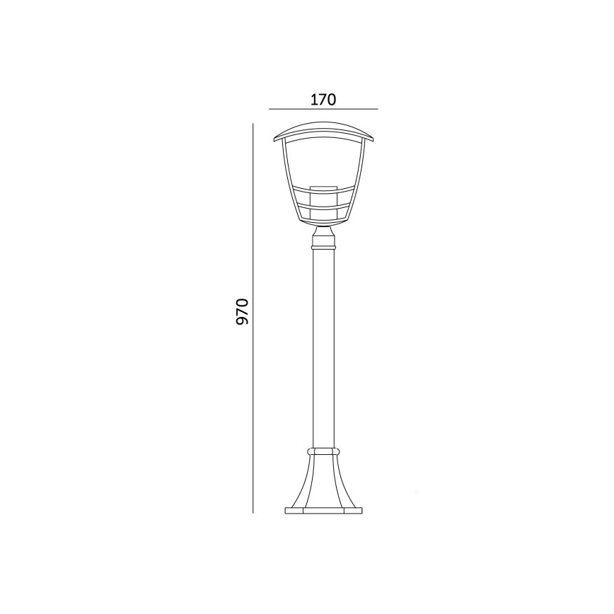 Lauko šviestuvas TEVIO 1xE27/60W/230V IP54 97 cm juoda