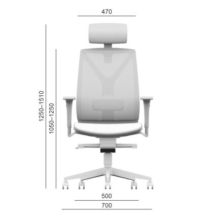 LD Seating - Biuro kėdė su galvos atrama LEAF pilka