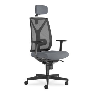 LD Seating - Biuro kėdė su galvos atrama LEAF pilka