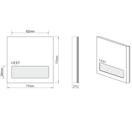 LDST AL-01-B-BZ5 - Laiptinės LED šviestuvas ALEX 5xLED/1.2W/230V baltas 6500K