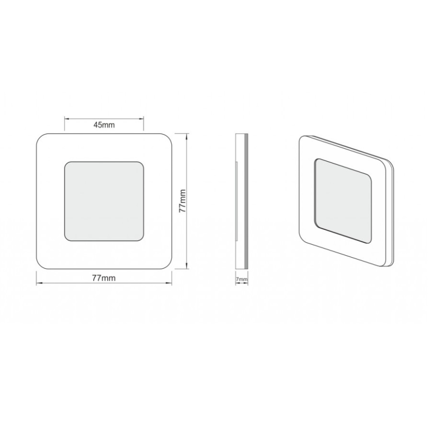 LDST DI-01-CB-BC9 - LED laiptų šviestuvas DIANA LED/1,2W/230V 3500K