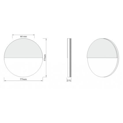 LDST RO-01-CB-BZ4 - Laiptinės LED šviestuvas ROBIN 4xLED/1,2W/230V blizgus juodas