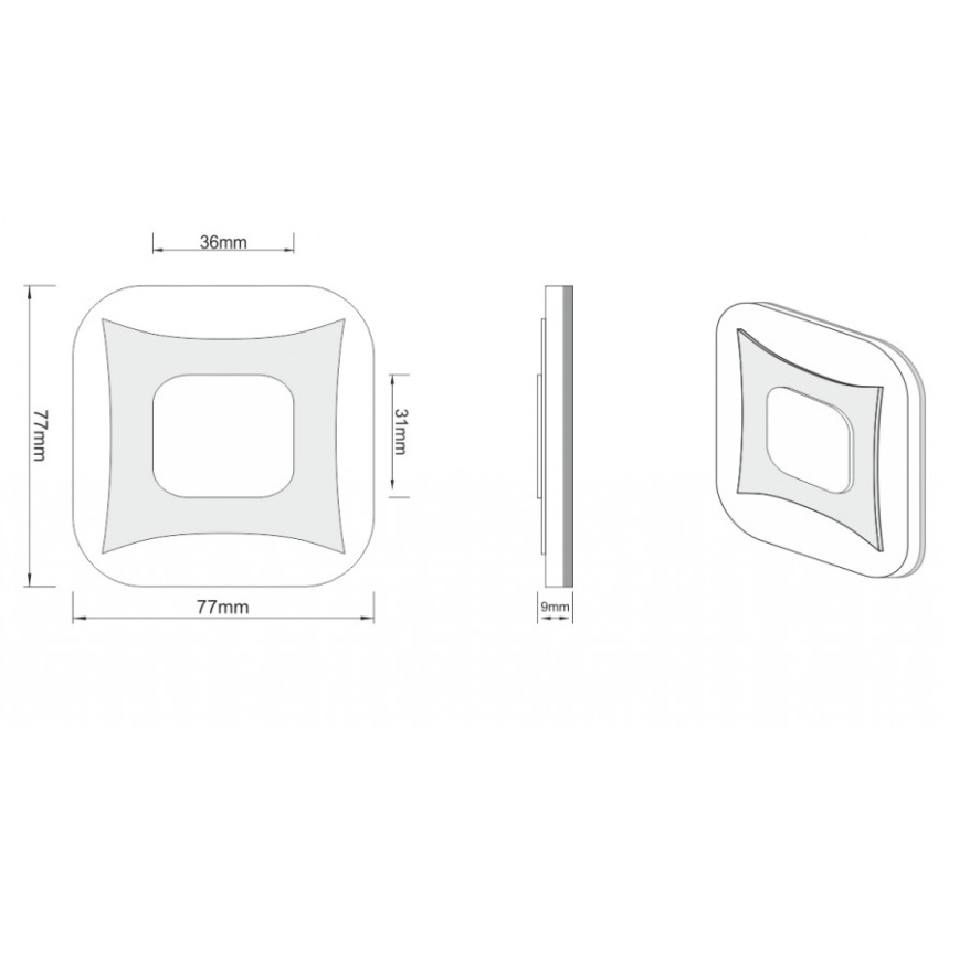 LDST SK-01-B-BZ8 - Laiptinės LED šviestuvas SHOCK 8xLED/1,2W/230V baltas 6500K