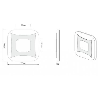 LDST SK-01-CB-BZ8 - LED Laiptinės šviestuvas SHOCK 8xLED/1,2W/230V 6500K