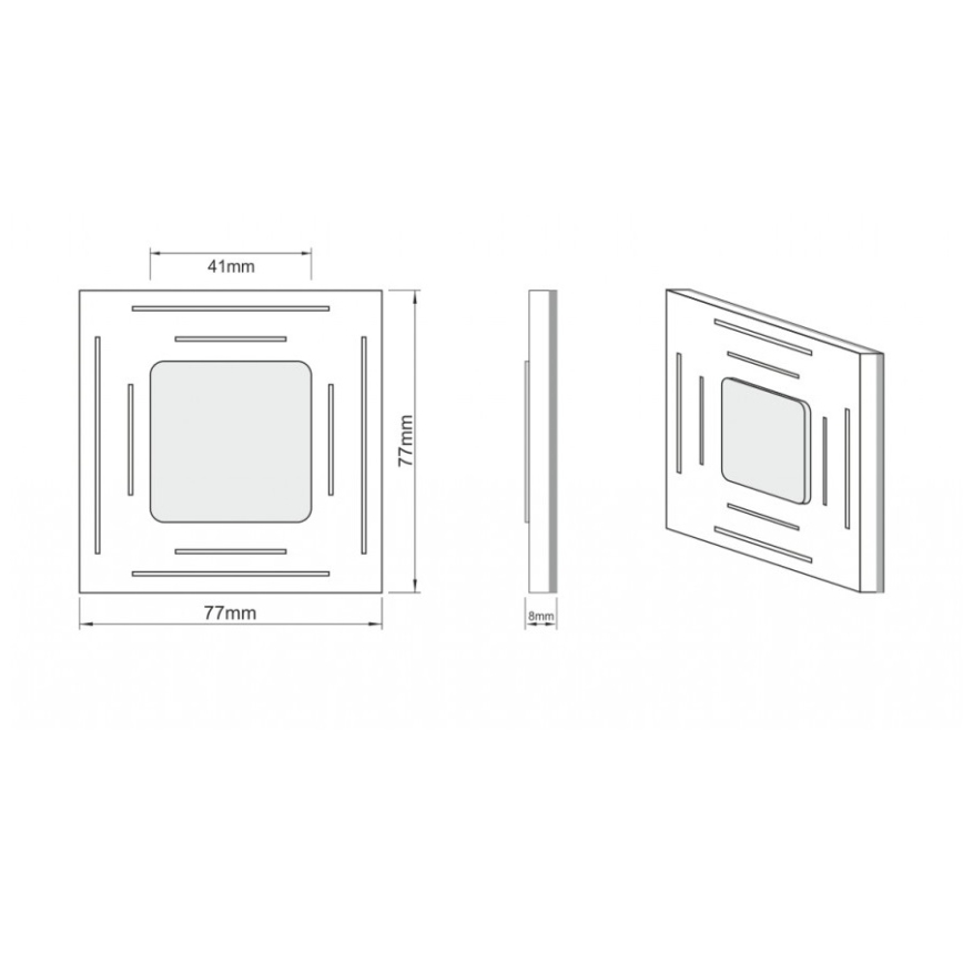 LDST SP-01-B-BZ8 - Laiptinės LED šviestuvas SPACE 8xLED/1,2W/230V baltas 6500K