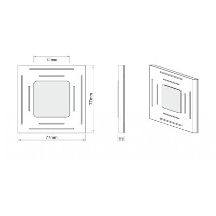 LDST SP-01-CB-BC8- Laiptinės LED šviestuvas SPACE 8xLED/1,2W/230V blizgus juodas