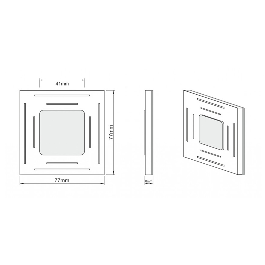 LDST SP-01-SC-BC8 - Laiptinės šviestuvas SPACE 8xLED/1,2W/230V
