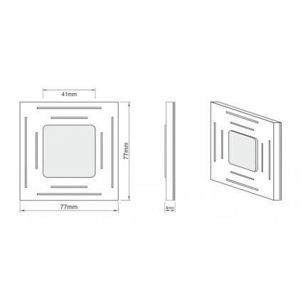 LDST SP-01-SS-BC8 - Laiptinės šviestuvas SPACE 8xLED/1,2W/230V