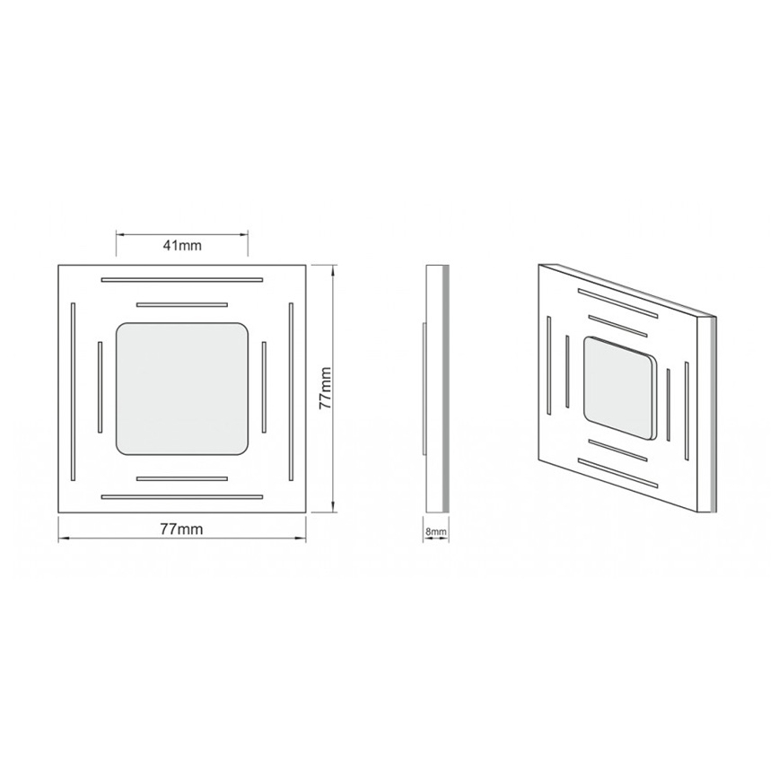 LDST SP-01-SS-BC8 - Laiptinės šviestuvas SPACE 8xLED/1,2W/230V