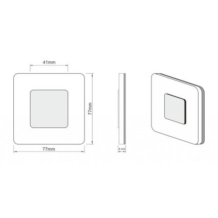 LDST SW-01-B-BC8 - Laiptų šviestuvas SWIFT 8xLED/1,2W/230V