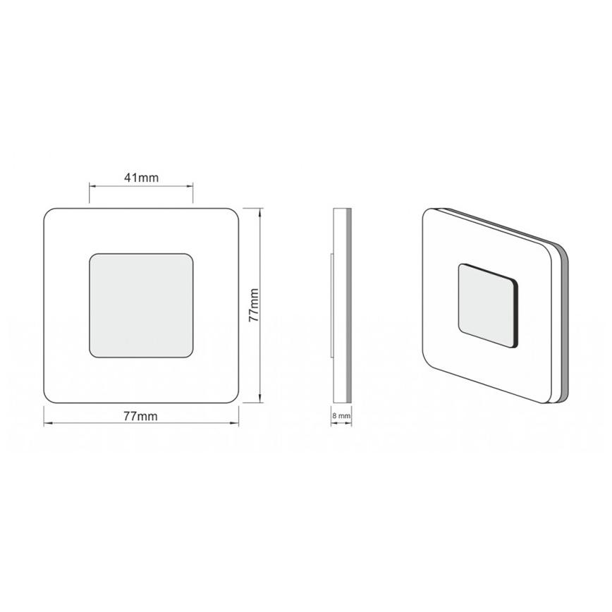 LDST SW-01-B-BC8 - Laiptų šviestuvas SWIFT 8xLED/1,2W/230V