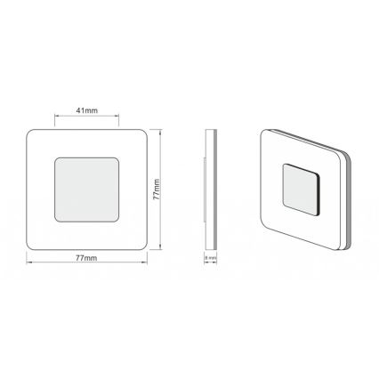 LDST SW-01-CB-BC8 - Laiptinės šviestuvas SWIFT 8xLED/1,2W/230V