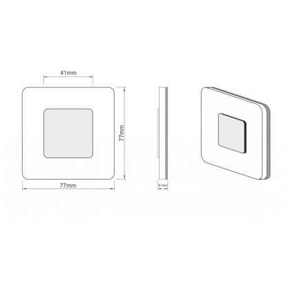 LDST SW-01-CB-BZ8 - Laiptinės LED šviestuvas SWIFT 8xLED/1,2W/230V blizgus juodas