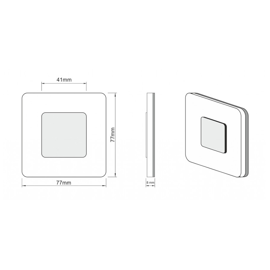 LDST SW-01-SC-BC8 - Laiptinės šviestuvas SWIFT 8xLED/1.2W/230V