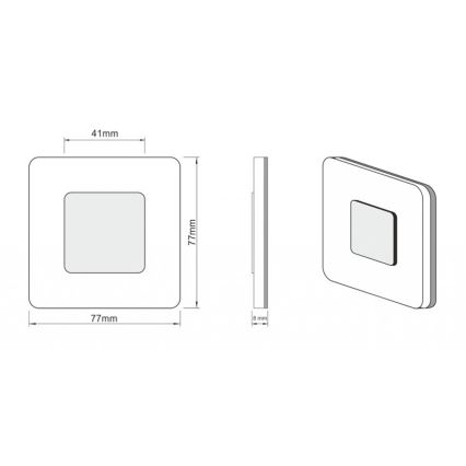 LDST SW-01-SS-BC8 - Laiptinės šviestuvas SWIFT 8xLED/1,2W/230V