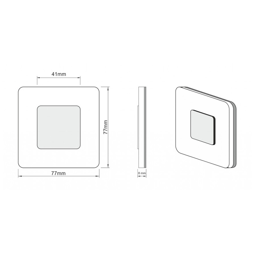 LDST SW-01-SS-BC8 - Laiptinės šviestuvas SWIFT 8xLED/1,2W/230V