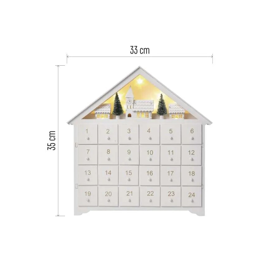 LED Advento kalendorius 8xLED/2xAA balta