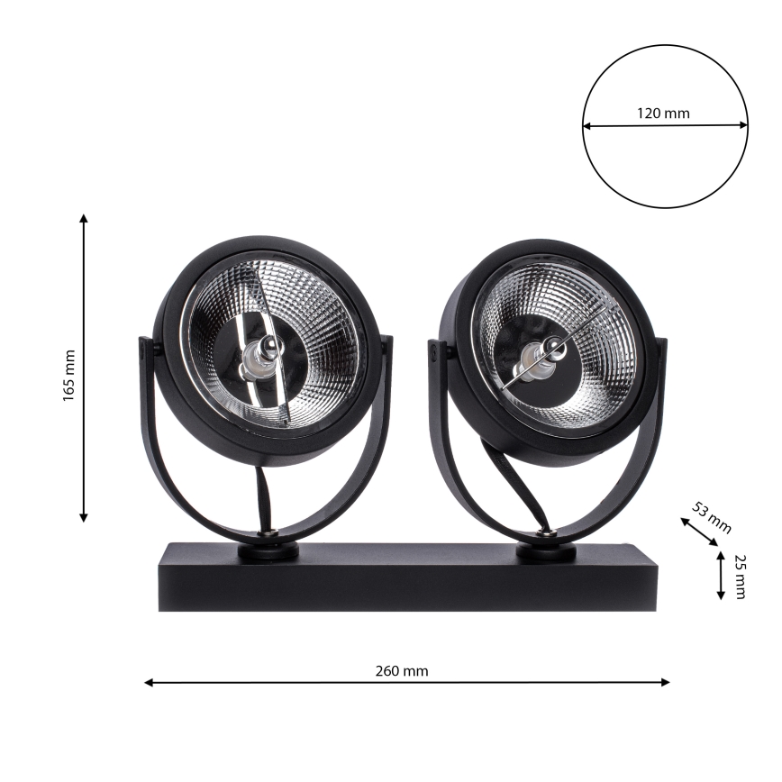 LED Akcentinis apšvietimas LUGAR 2xAR111 - GU10/25W/230V