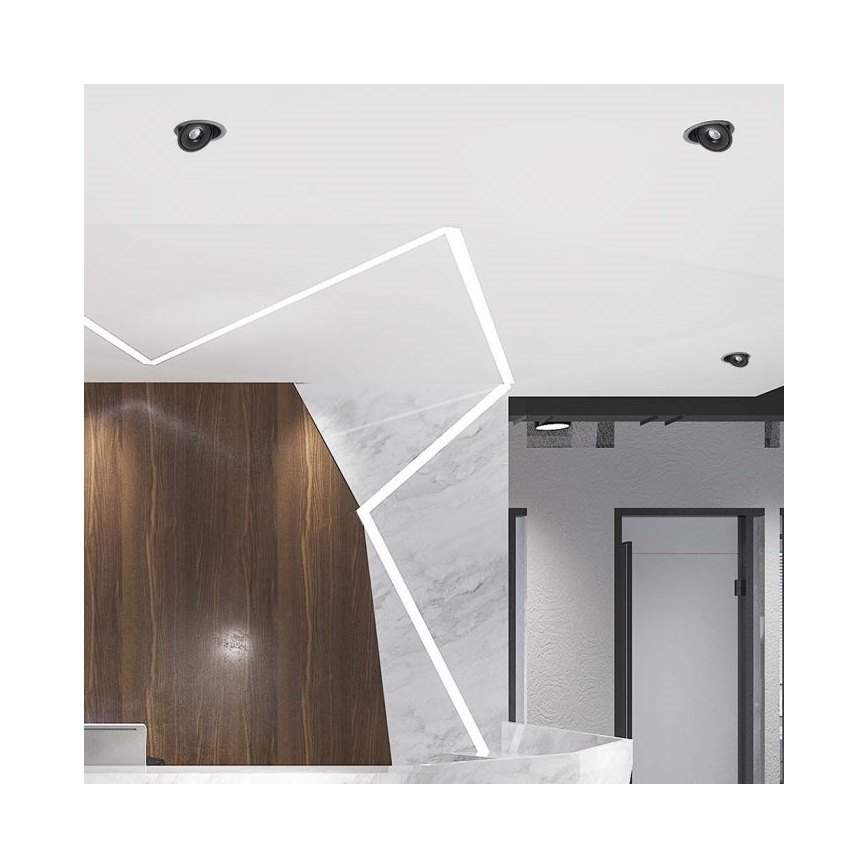 LED Akcentinis įleidžiamas šviestuvas LED/12W/230V 3000/4000/6400K diametras 12 cm juoda