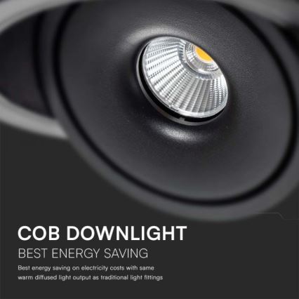 LED Akcentinis įleidžiamas šviestuvas LED/12W/230V 3000/4000/6400K diametras 12 cm juoda