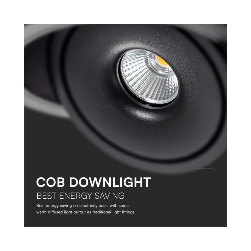 LED Akcentinis įleidžiamas šviestuvas LED/12W/230V 3000/4000/6400K diametras 12 cm juoda