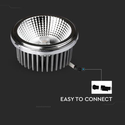 LED Akcentinis įleidžiamas šviestuvas LED/20W/230V 3000K 40°/20° diametras 11 cm blizgus chromas