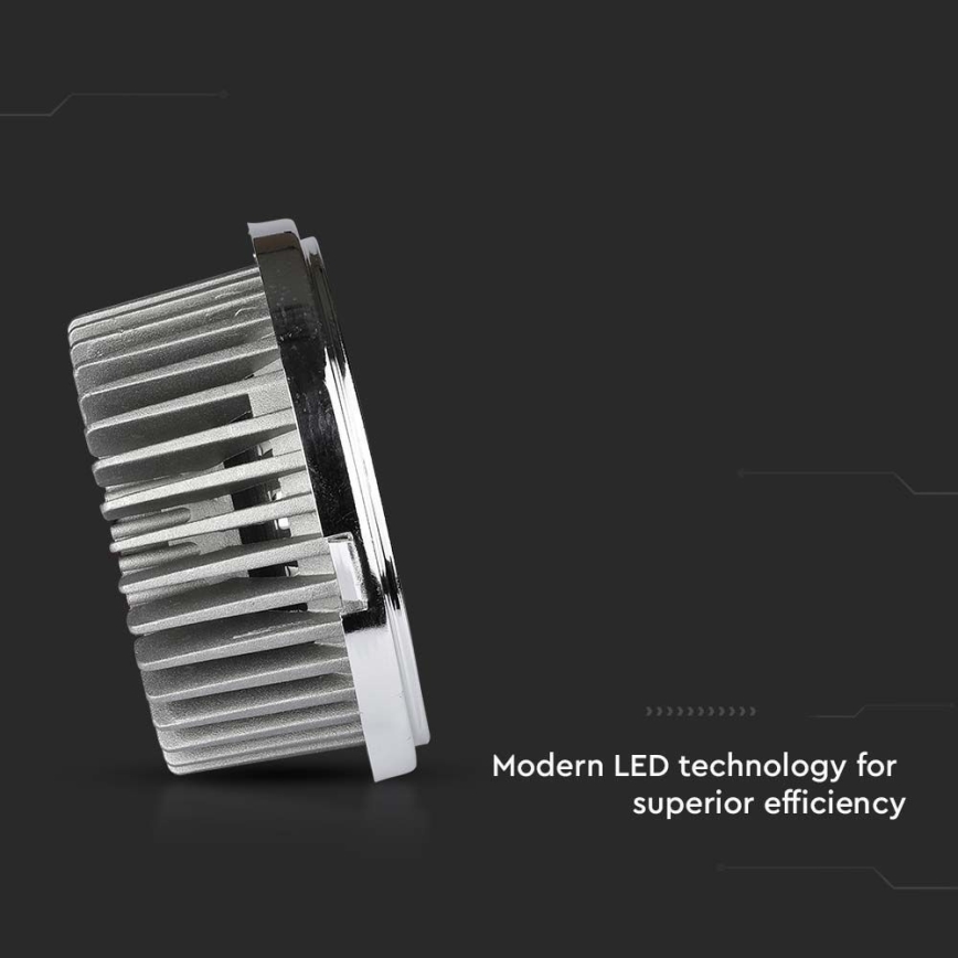LED Akcentinis įleidžiamas šviestuvas LED/20W/230V 6400K 40°/20° diametras 11 cm blizgus chromas