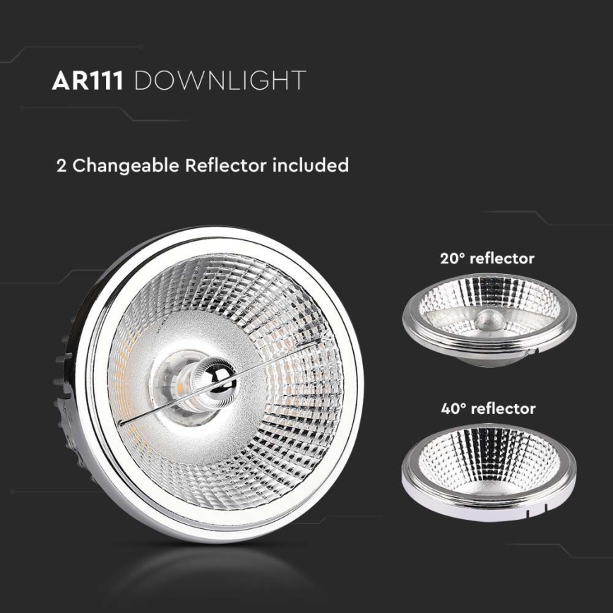 LED Akcentinis įleidžiamas šviestuvas LED/20W/230V 6400K 40°/20° diametras 11 cm blizgus chromas