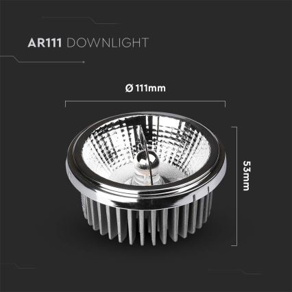 LED Akcentinis įleidžiamas šviestuvas LED/20W/230V 6400K 40°/20° diametras 11 cm blizgus chromas