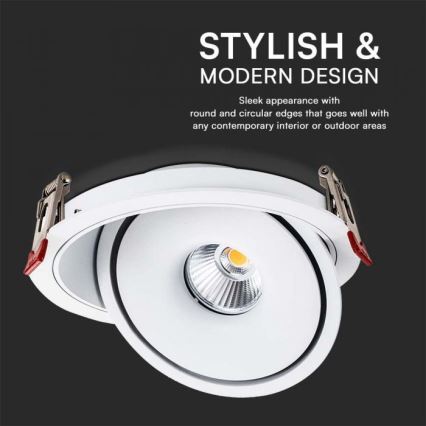 LED Akcentinis įleidžiamas šviestuvas LED/28W/230V 3000/4000/6400K diametras 20 cm balta