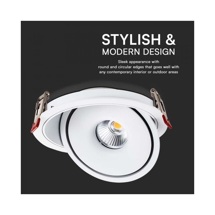 LED Akcentinis įleidžiamas šviestuvas LED/28W/230V 3000/4000/6400K diametras 20 cm balta