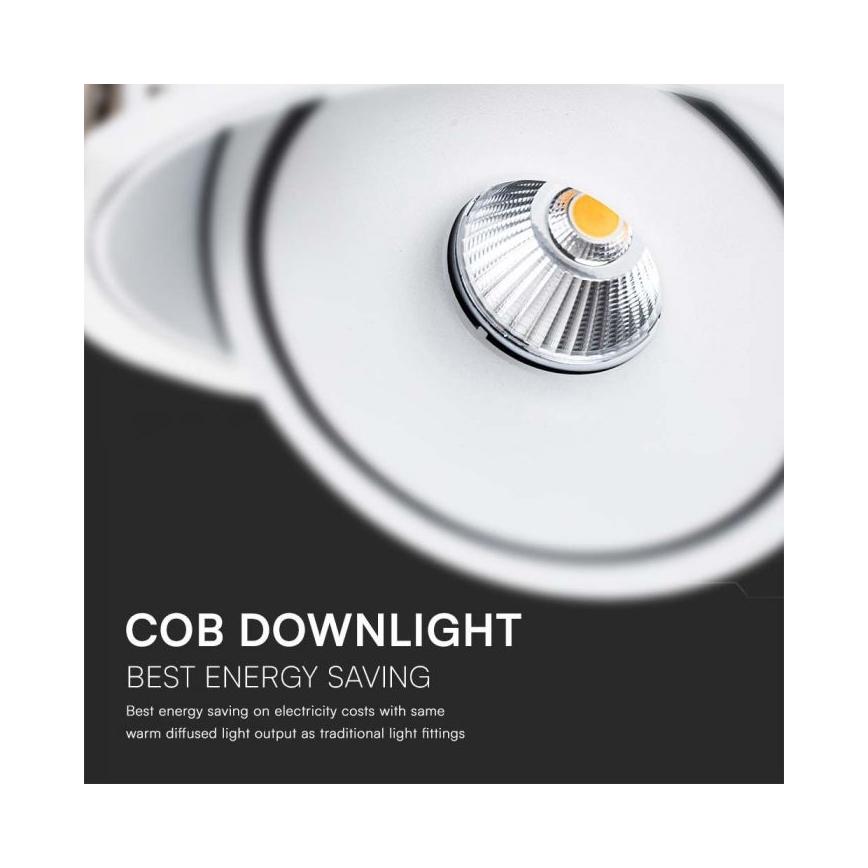 LED Akcentinis įleidžiamas šviestuvas LED/28W/230V 3000/4000/6400K diametras 20 cm balta
