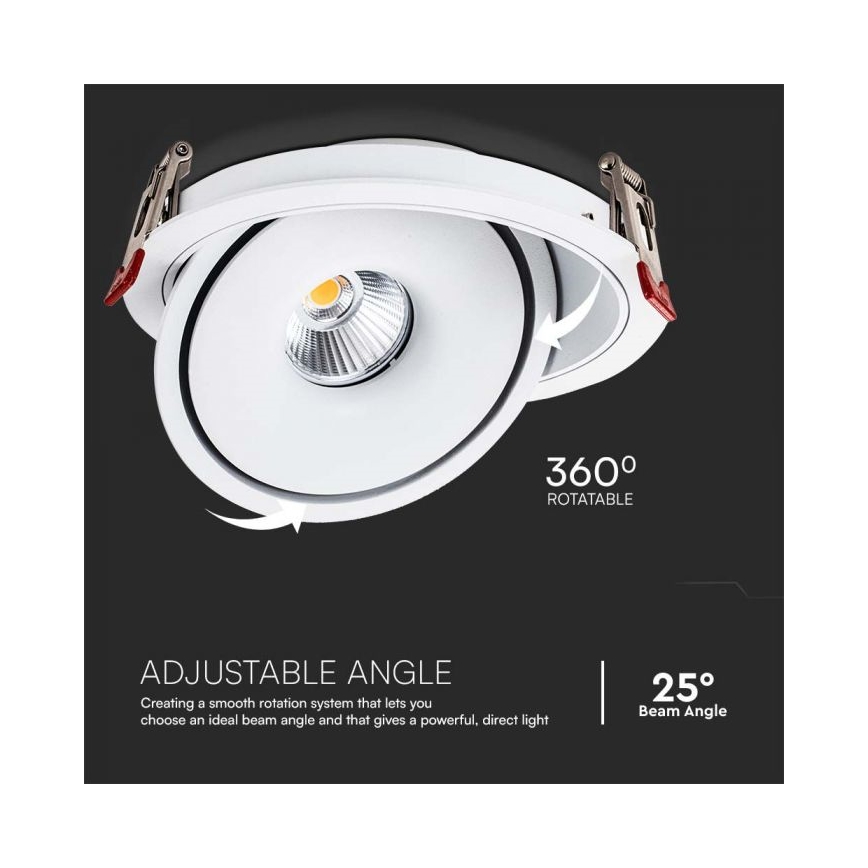 LED Akcentinis įleidžiamas šviestuvas LED/28W/230V 3000/4000/6400K diametras 20 cm balta