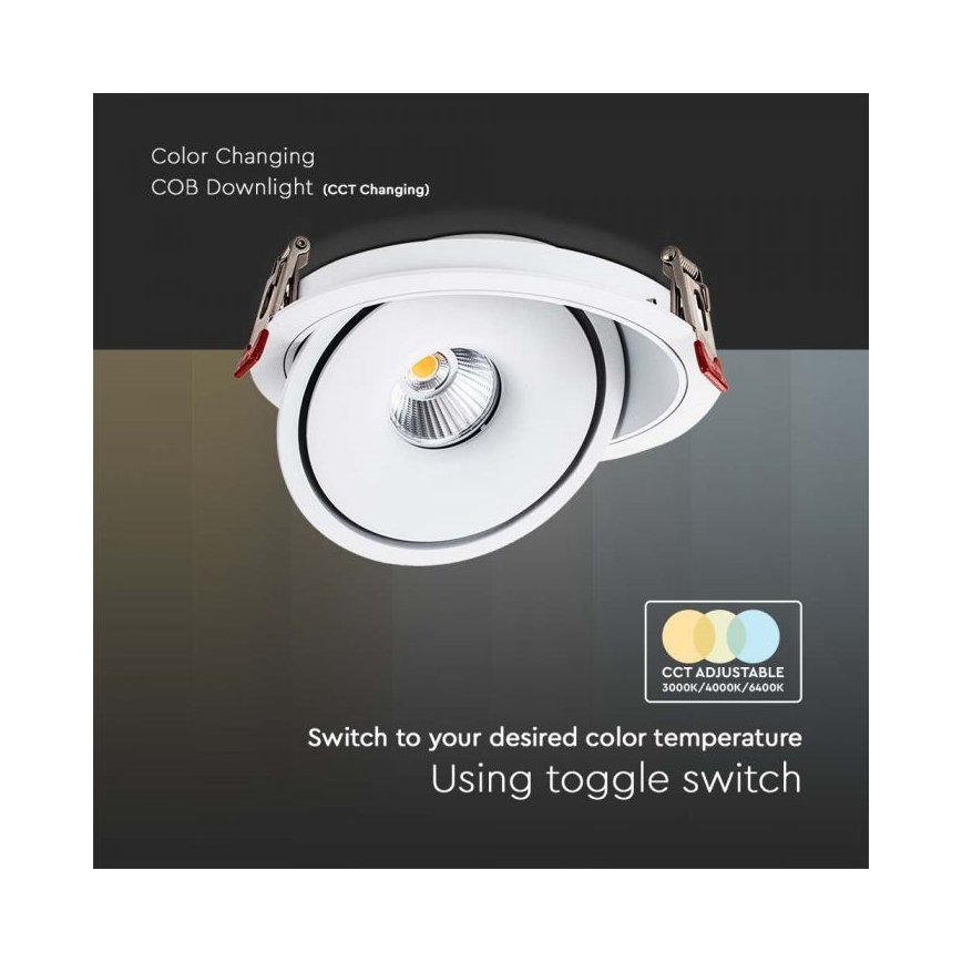 LED Akcentinis įleidžiamas šviestuvas LED/28W/230V 3000/4000/6400K diametras 20 cm balta