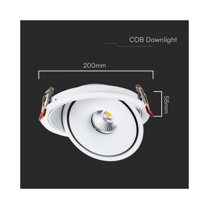 LED Akcentinis įleidžiamas šviestuvas LED/28W/230V 3000/4000/6400K diametras 20 cm balta