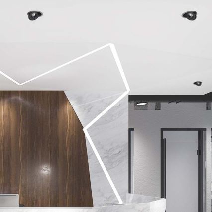 LED Akcentinis įleidžiamas šviestuvas LED/28W/230V 3000/4000/6400K diametras 20 cm juoda