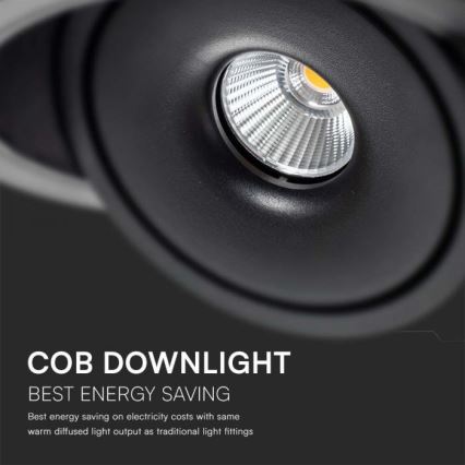 LED Akcentinis įleidžiamas šviestuvas LED/28W/230V 3000/4000/6400K diametras 20 cm juoda