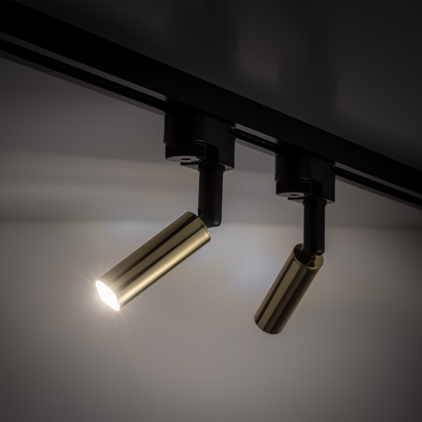 LED akcentinis šviestuvas 1-fazės bėgių sistemai LAGOS 1xG9/3W/230V auksas/juoda