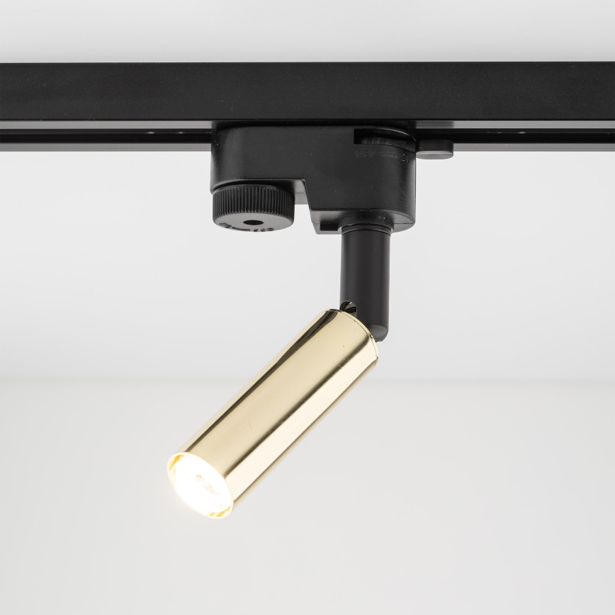 LED akcentinis šviestuvas 1-fazės bėgių sistemai LAGOS 1xG9/3W/230V auksas/juoda