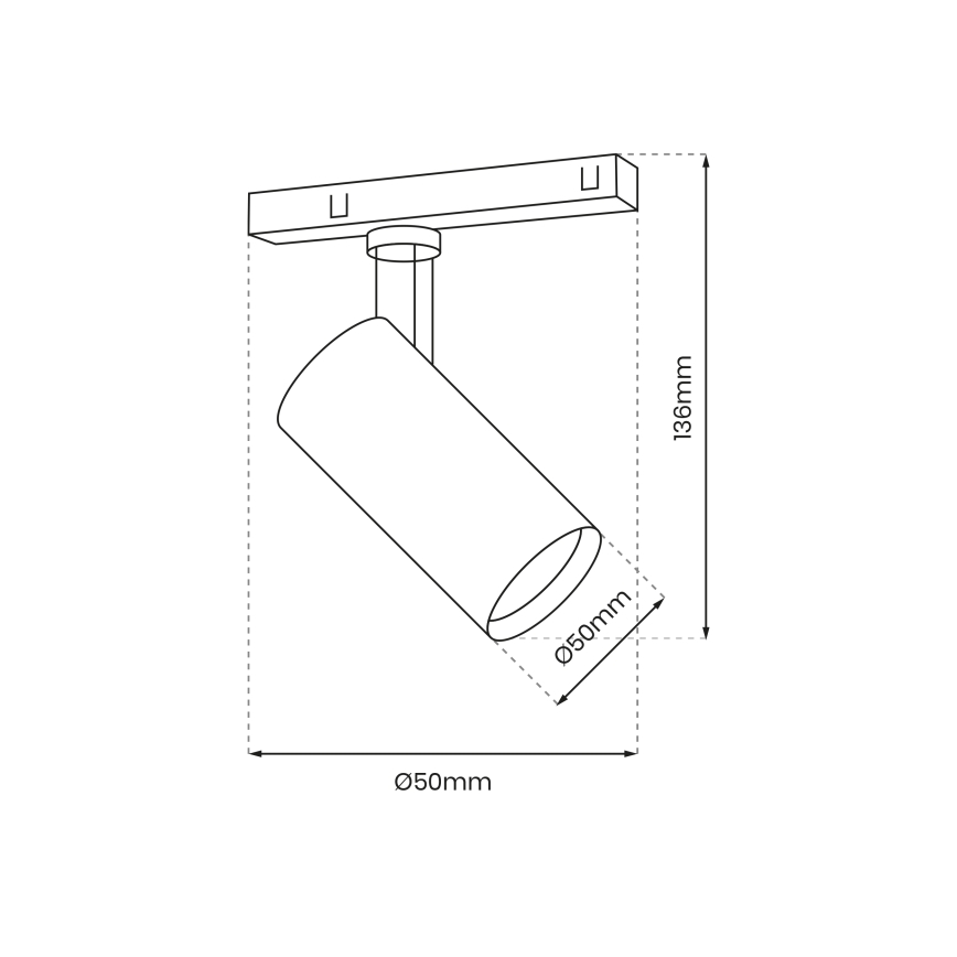LED Akcentinis šviestuvas bėgių sistemai MAGNETIC TRACK LED/10W/48V juodas
