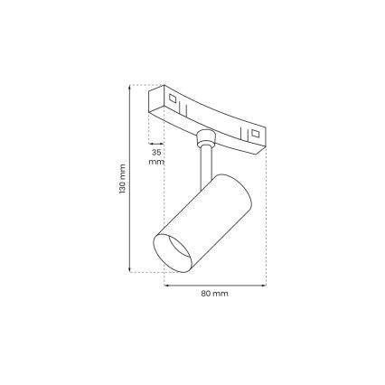 LED Akcentinis šviestuvas bėgių sistemai MAGNETIC TRACK LED/7W/48V 3000K juodas