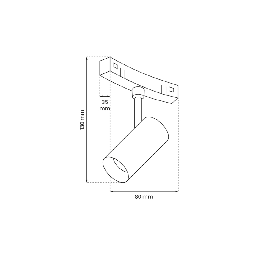 LED Akcentinis šviestuvas bėgių sistemai MAGNETIC TRACK LED/7W/48V 4000K juodas