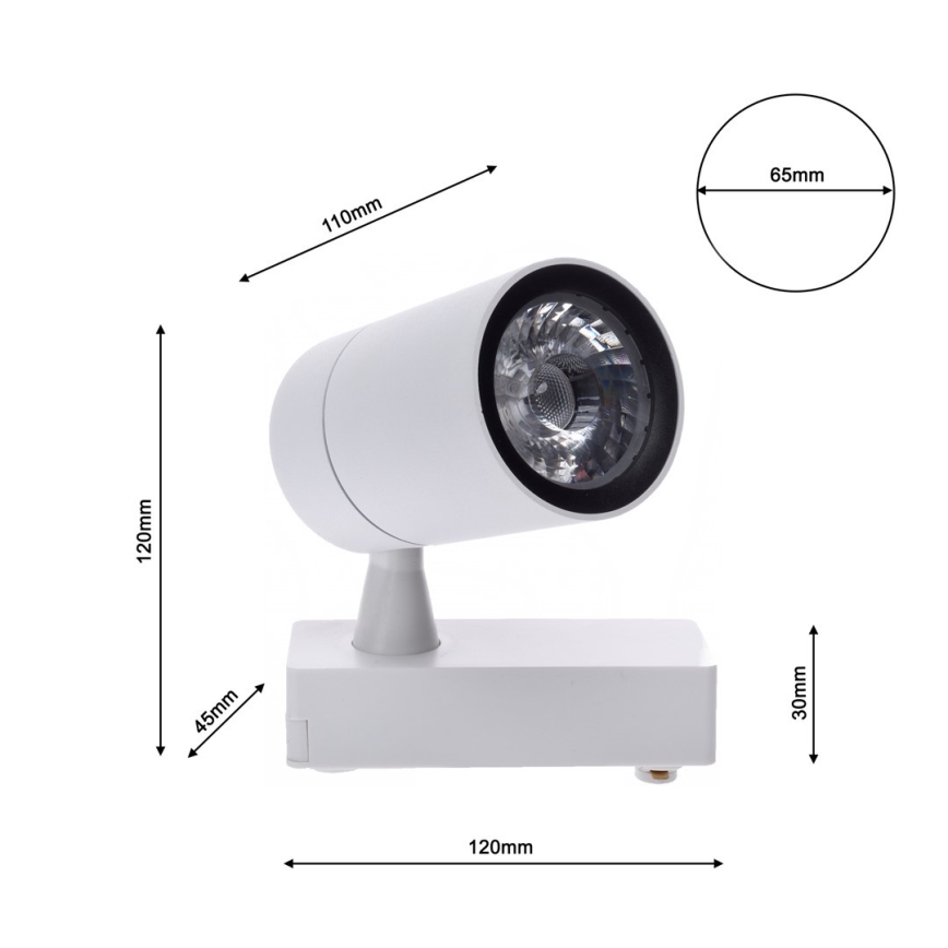 LED Akcentinis šviestuvas bėgių sistemai TRACK LIGHT LED/7W/230V 4000K baltas