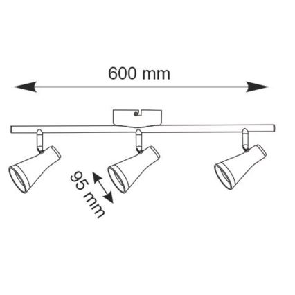 LED Akcentinis šviestuvas BERG 3xLED/4,2W/230V juodas