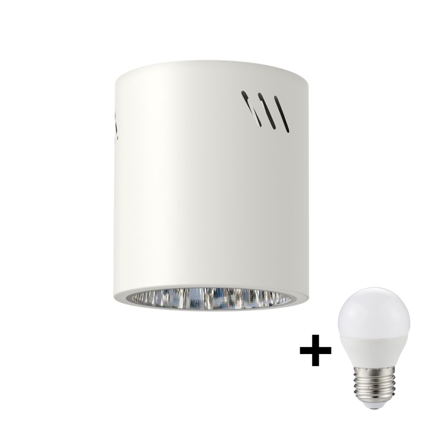 LED akcentinis šviestuvas GEORGE 1xE27/6W/230V diametras 11 cm balta