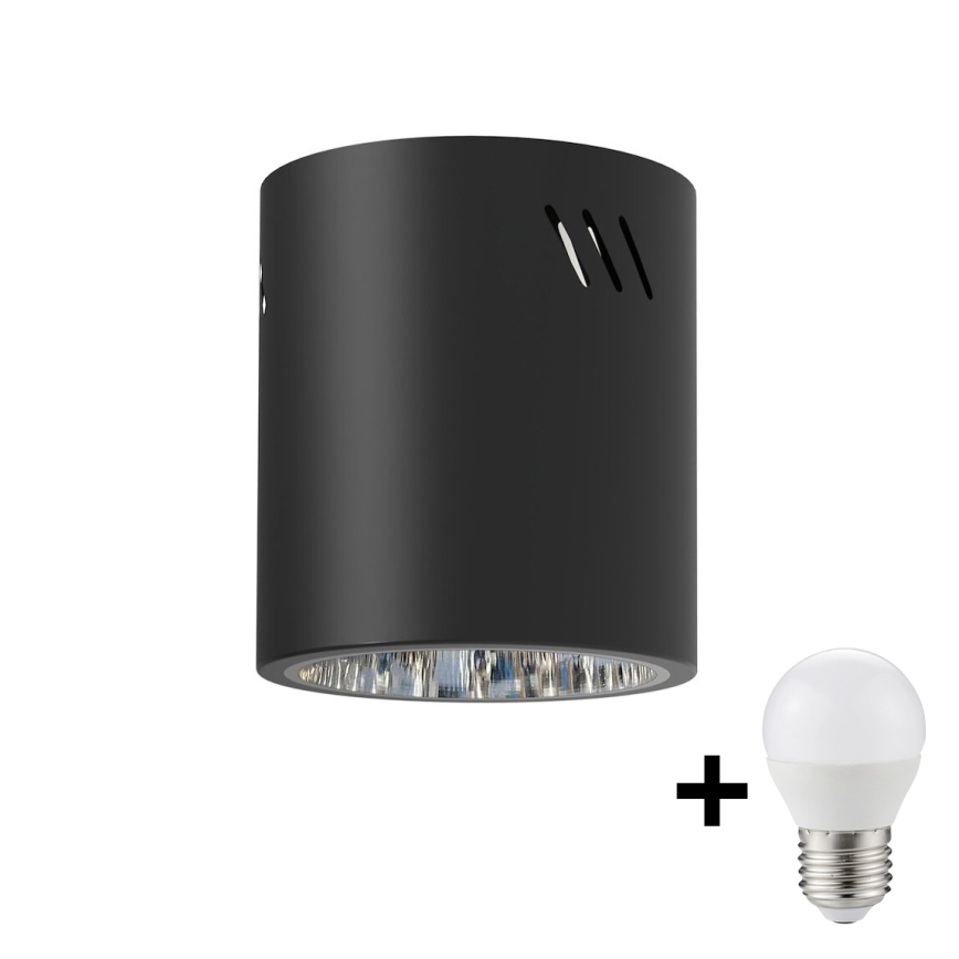 LED akcentinis šviestuvas GEORGE 1xE27/6W/230V diametras 11 cm juoda