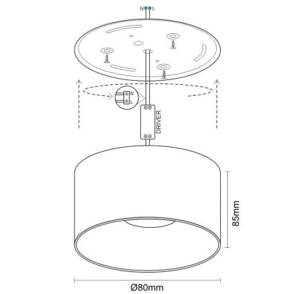 LED akcentinis šviestuvas LED/12W/230V 4000K diametras 8 cm balta