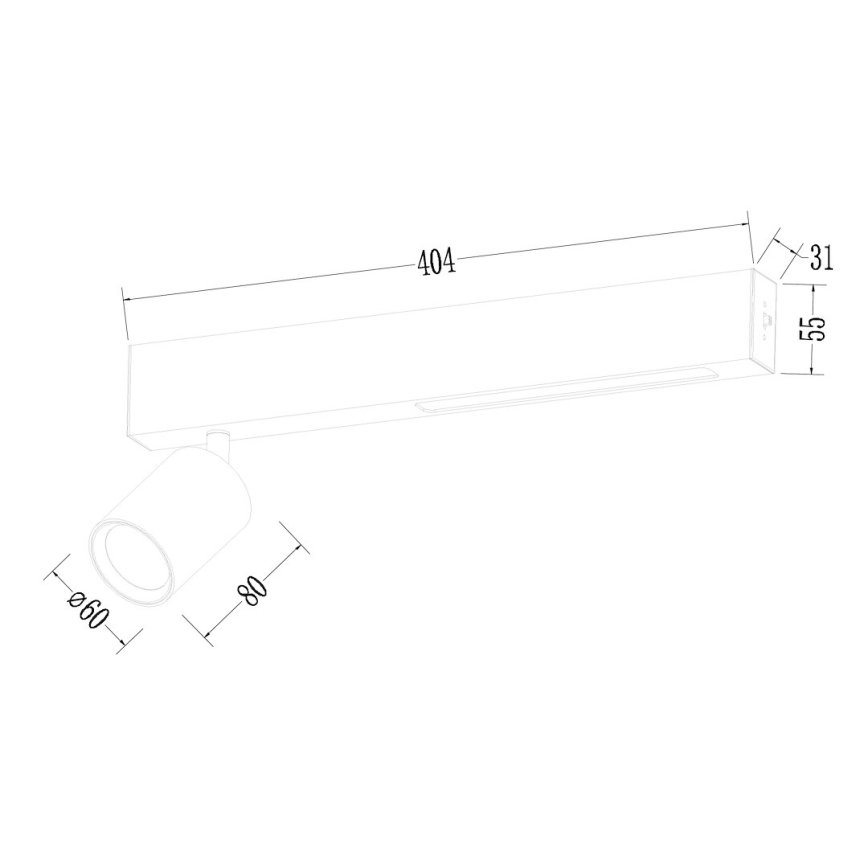 LED akcentinis šviestuvas MAGNET LED/5W/230V + 1xGU10/60W 3000/4000K juoda