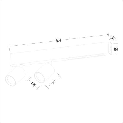 LED akcentinis šviestuvas MAGNET LED/5W/230V + 2xGU10/60W 3000/4000K balta