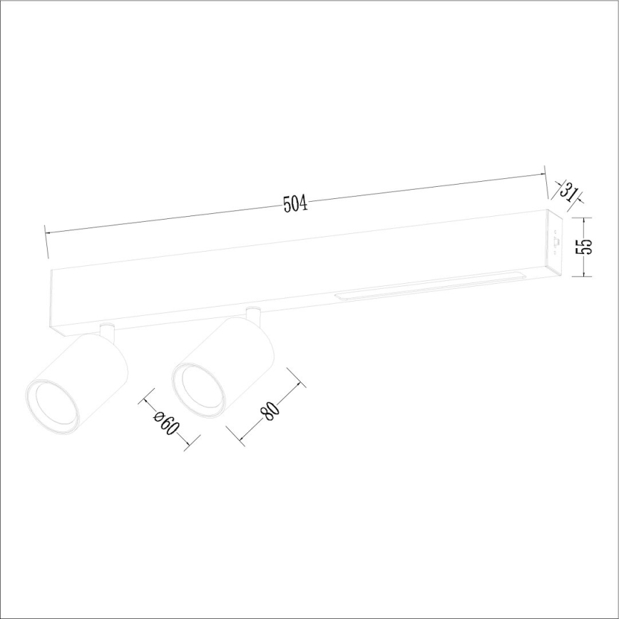 LED akcentinis šviestuvas MAGNET LED/5W/230V + 2xGU10/60W 3000/4000K balta